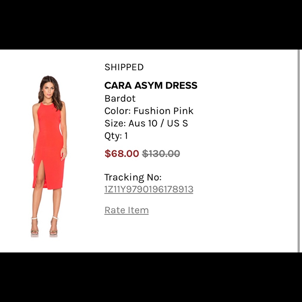 Bardot red midi dress